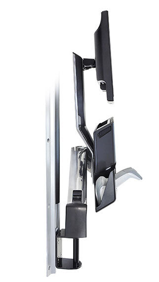 Ergotron SV Sit-Stand Combo Arm Arbeitsfläche – Monitorarm, Silber