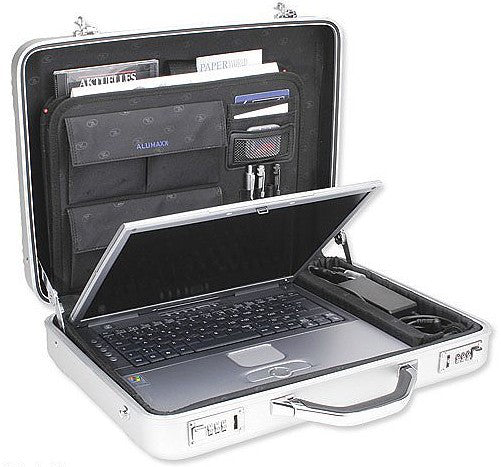 Alumaxx Notebook-Tasche für Notebooks bis 17" – Aluminium, abschliessbar – Silber