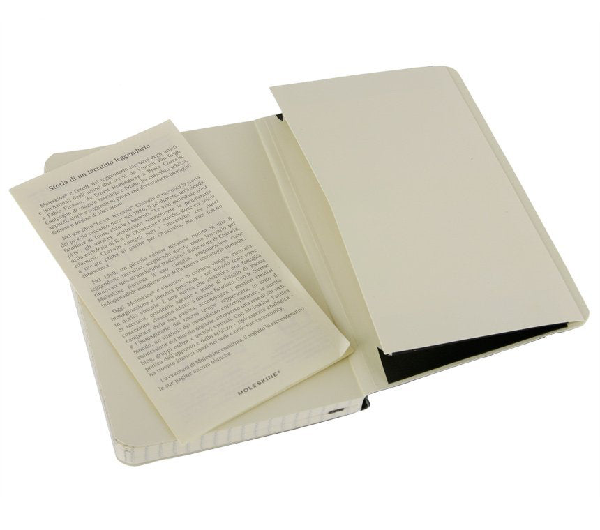 Moleskine Notizbuch, 90 × 140 mm, liniert, Leimbindung, Softcover, 192 Seiten, 70 g/m² – schwarz