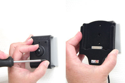 Brodit Auto-Halterung, feste Montage, mit Ladefunktion, Kugelgelenk – für iPhone 4/4S – Schwarz