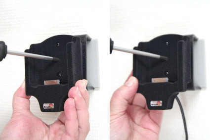 Brodit Auto-Halterung, feste Montage, mit Ladefunktion, Kugelgelenk – für iPhone 4/4S – Schwarz