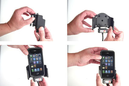 Brodit Lade-/Daten-Cradle – Auto, Zigarettenanzünder – für iPhone 4/4S – Schwarz