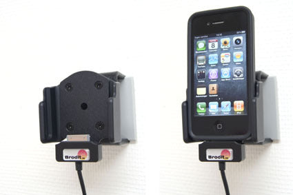 Brodit Aktive Halterung für feste Montage – Aktive Halterung – für Apple iPhone 4/iPhone 4S – Schwarz