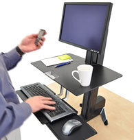 Ergotron Arbeitsfläche für WorkFit-S – Sitz-/Steh-Workstation – bis 2,3 kg – Schwarz – für WorkFit-S