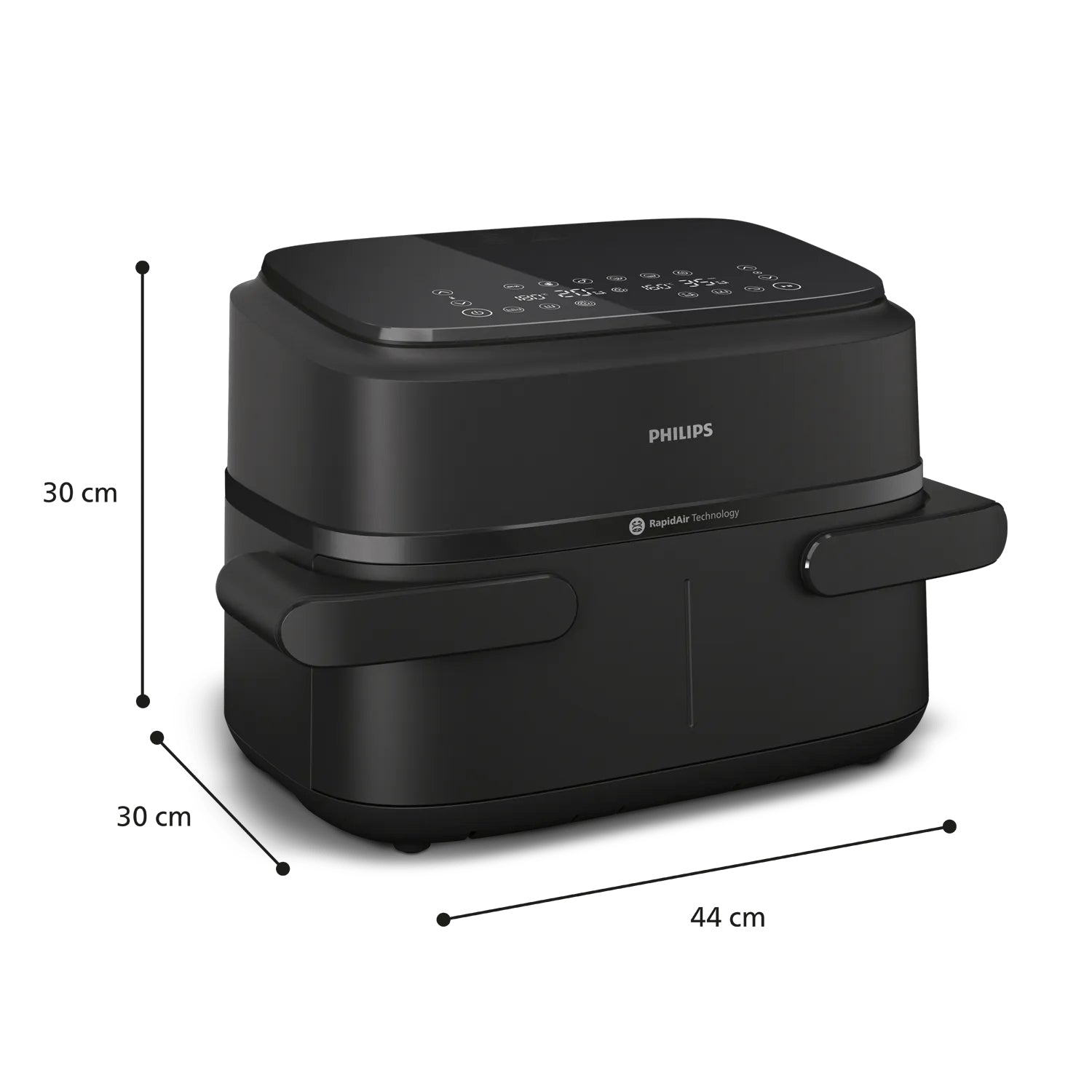 Philips Heissluftfritteuse NA150/00 – 7 l, Rapid Air & 8 Programme, 2450 W – schwarz