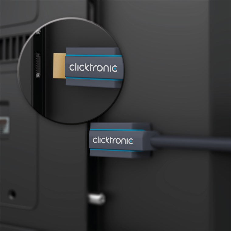 ClickTronic HDMI Kabel HDMI 2.0 4K 60 Hz – 3 m – Ethernet – Blau – für TV, Monitor, Spielekonsole