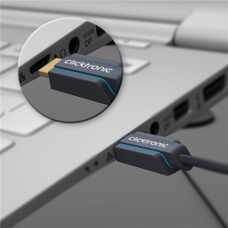 ClickTronic HDMI Kabel HDMI 2.0 4K 60 Hz – 3 m – Ethernet – Blau – für TV, Monitor, Spielekonsole