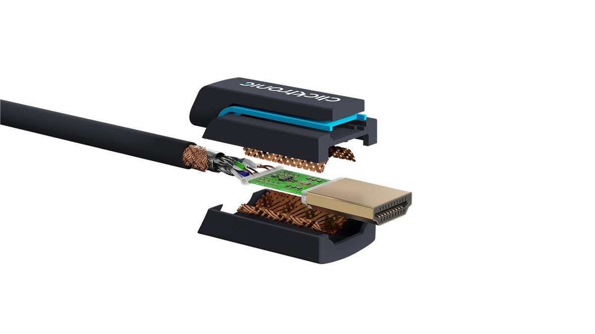 ClickTronic HDMI Kabel HDMI 2.0 4K 60 Hz – 3 m – Ethernet – Blau – für TV, Monitor, Spielekonsole