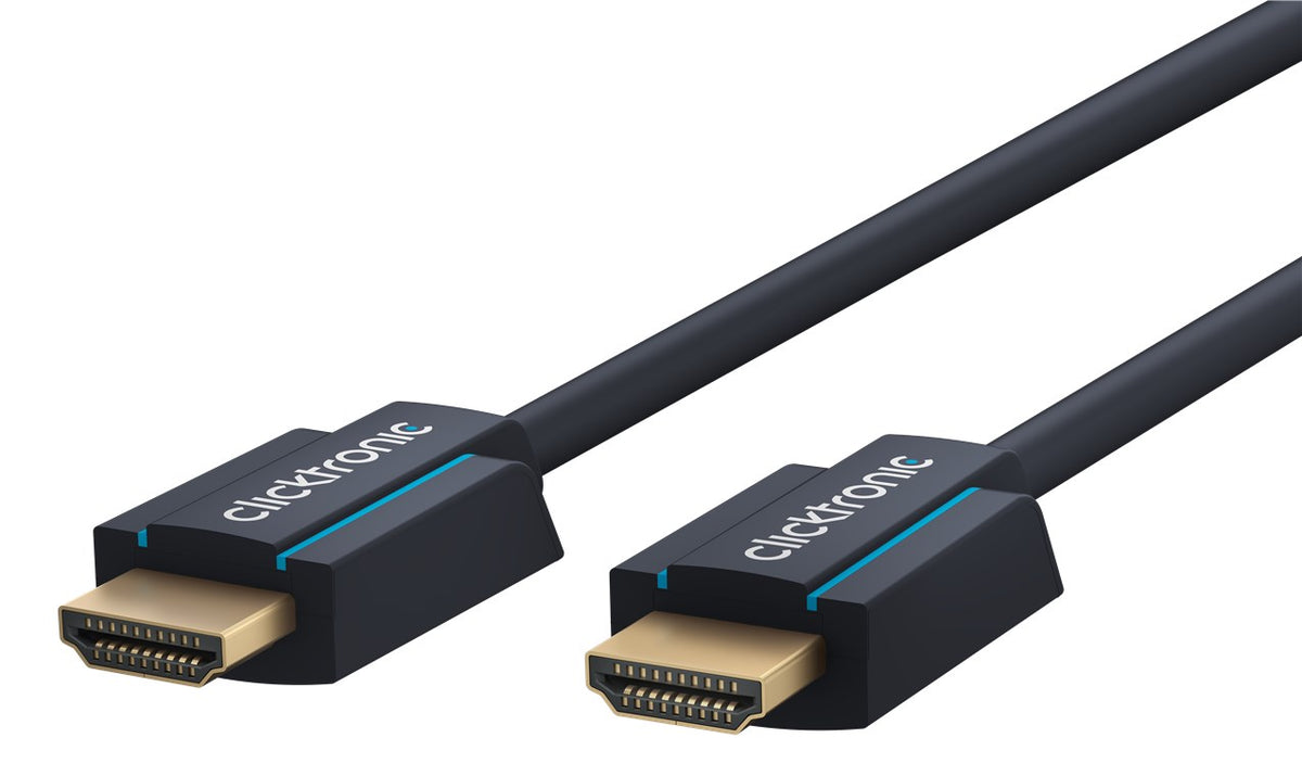 ClickTronic HDMI Kabel HDMI 2.0 4K 60 Hz – 3 m – Ethernet – Blau – für TV, Monitor, Spielekonsole