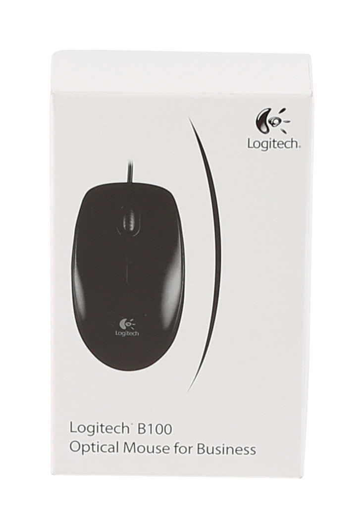 Logitech B100 – Maus – Kabelgebunden (USB‑A), 800 DPI, beidhändig, Schwarz