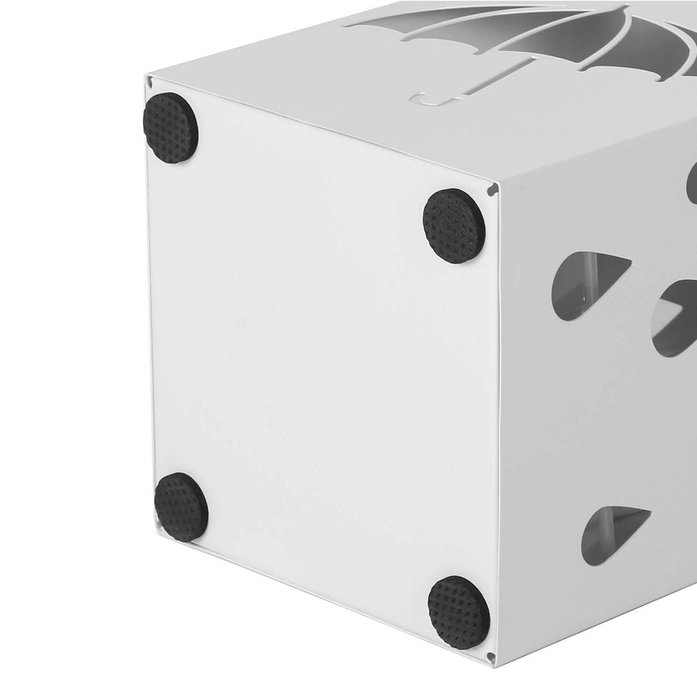 Songmics Schirmständer – Stahl, Weiss, 15,5 × 15,5 × 49 cm