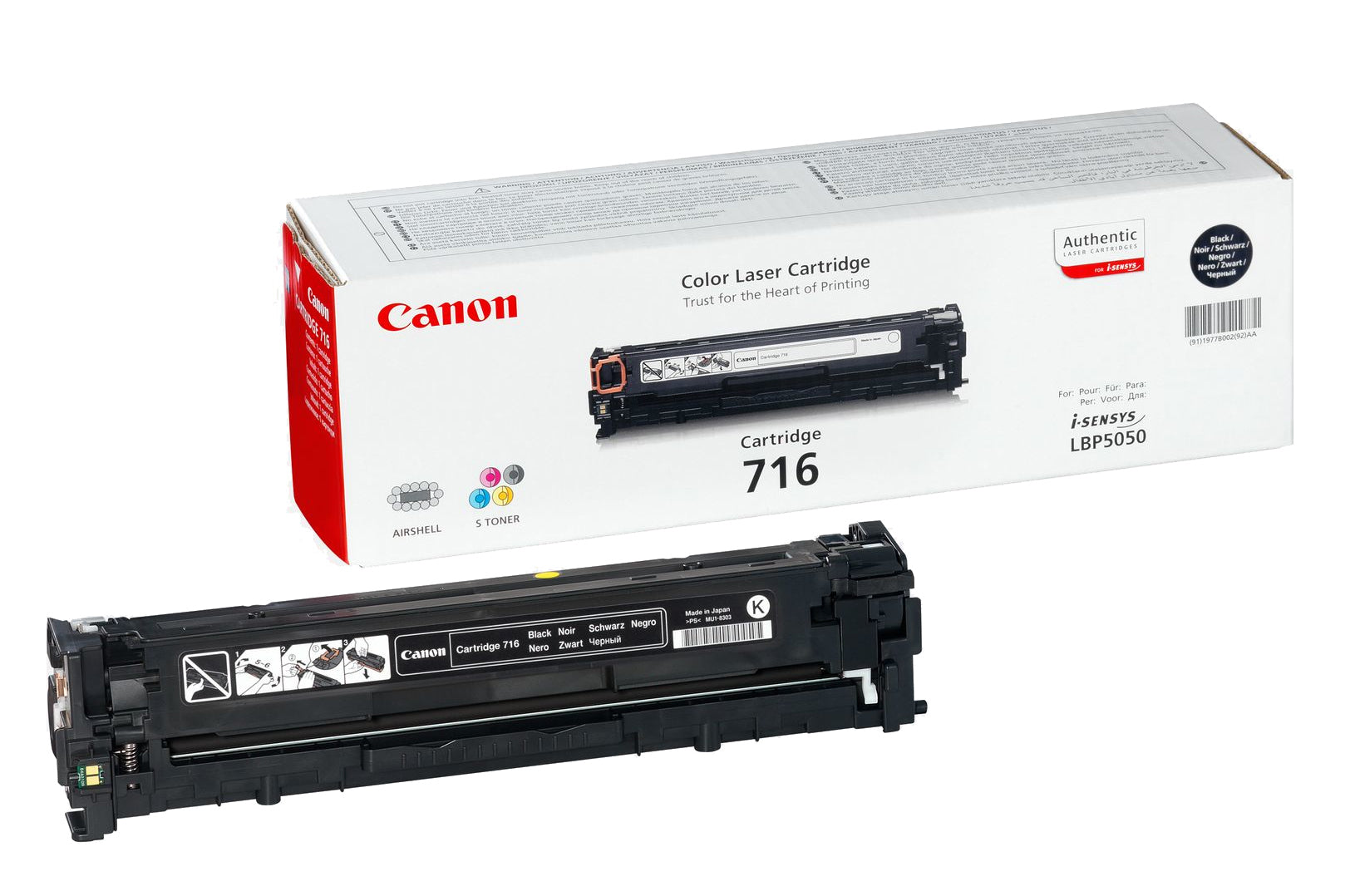 Canon Toner 716BK – schwarz, 2300 Seiten – für LBP 5050/5050N/8050 und andere
