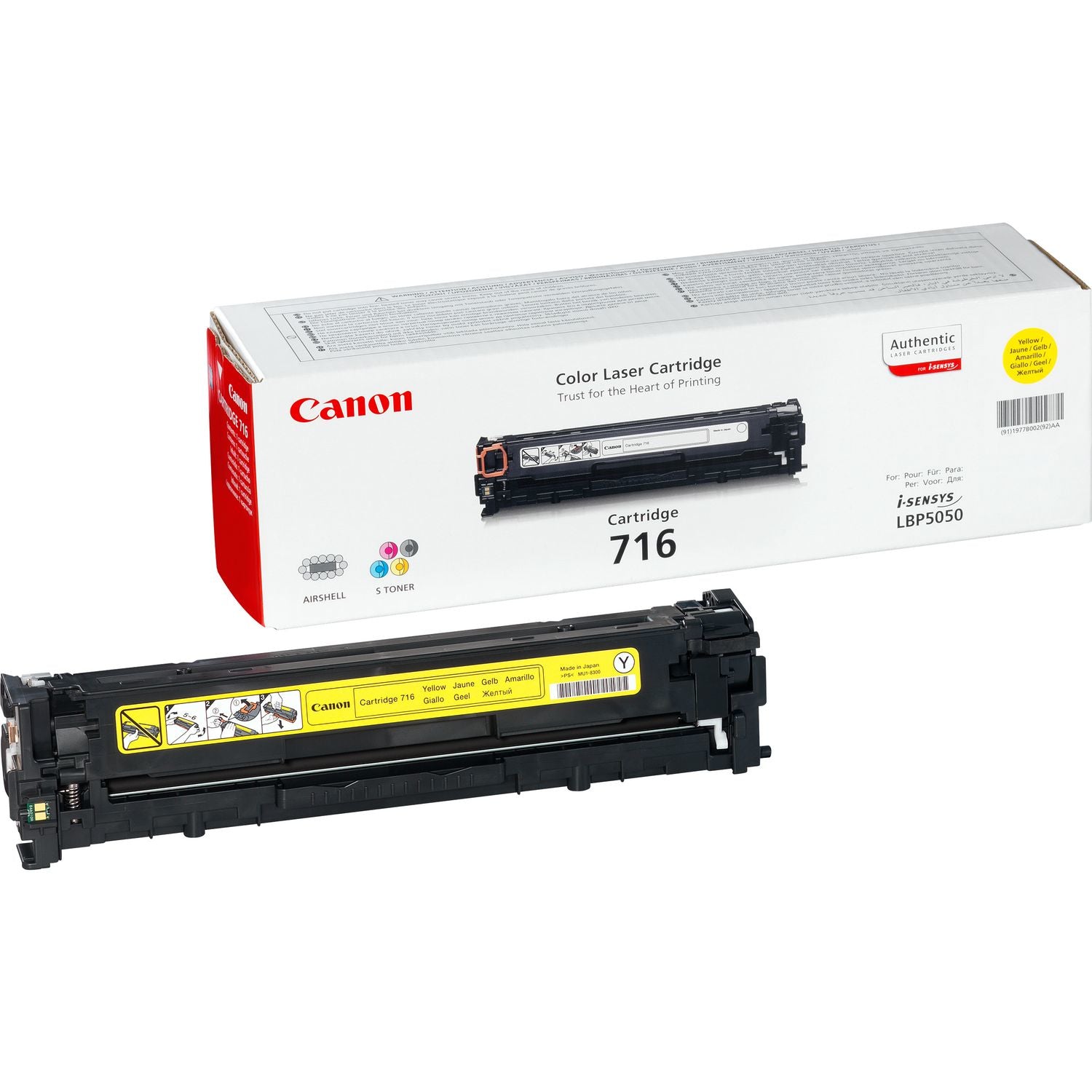 Canon Toner 716Y 1977B002 – Gelb, 1500 Seiten – für LBP5050/5050n, MF8030Cn
