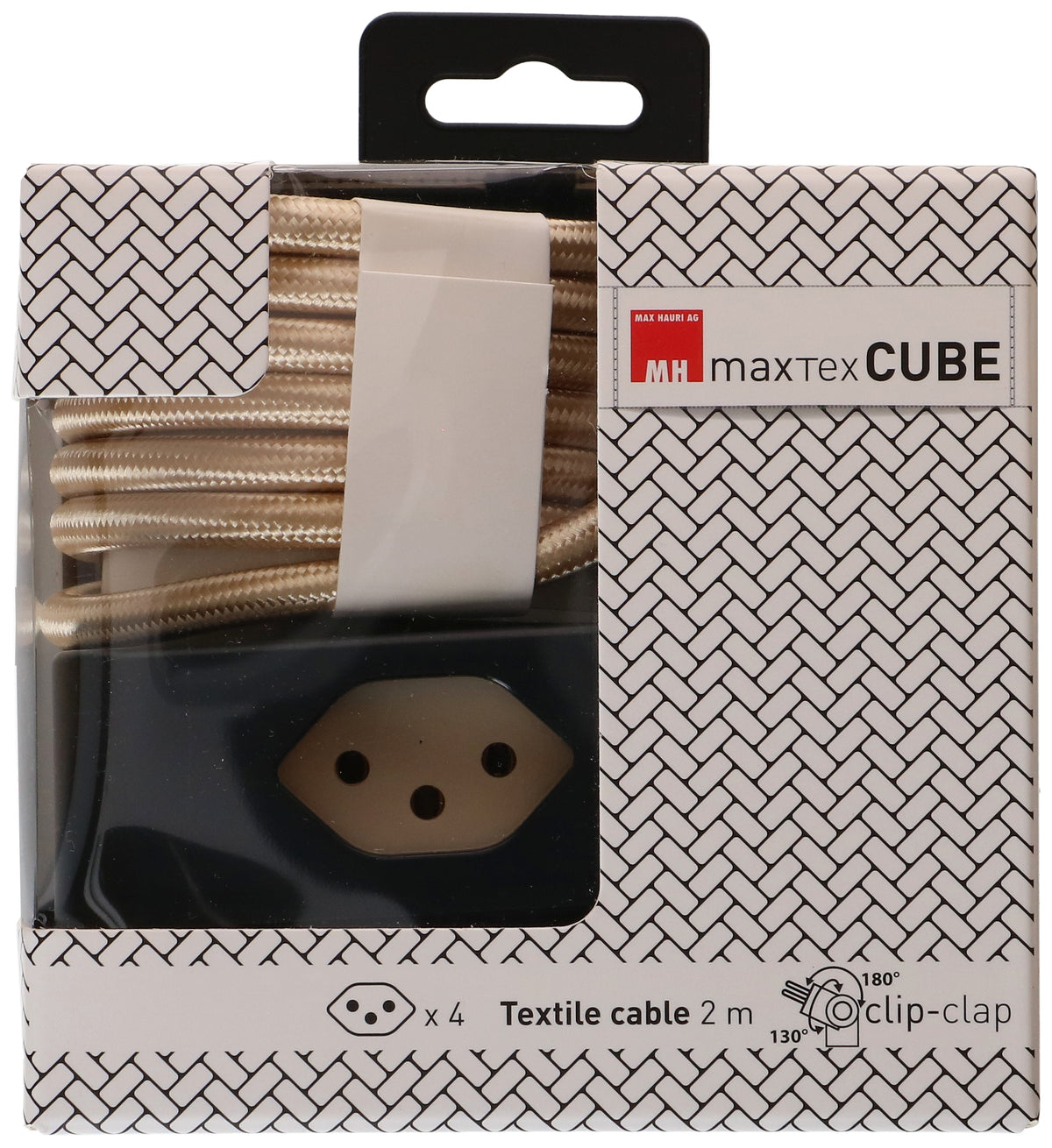 Max hauri split Max Hauri Cube Steckdosenleiste – 4× T13, 2 m, mit Schalter, Überstromschutz, schwarz/gold