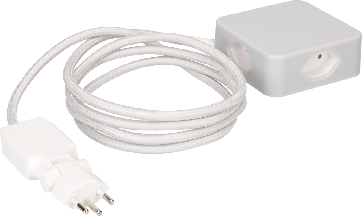 Max hauri split Max Hauri Cube Steckdosenleiste – 4× T13, 2 m, mit Schalter, Überstromschutz, IP20, Grau/Weiss