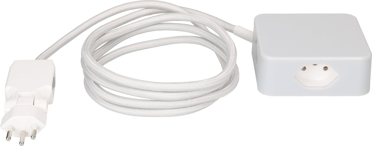 Max hauri split Max Hauri Cube Steckdosenleiste – 4× T13, 2 m, mit Schalter, Überstromschutz, IP20, Grau/Weiss