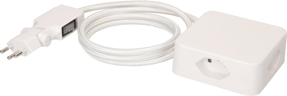 Max hauri split Max Hauri Cube Steckdosenleiste – 4× T13, 2 m, mit Schalter, Überstromschutz, weiss
