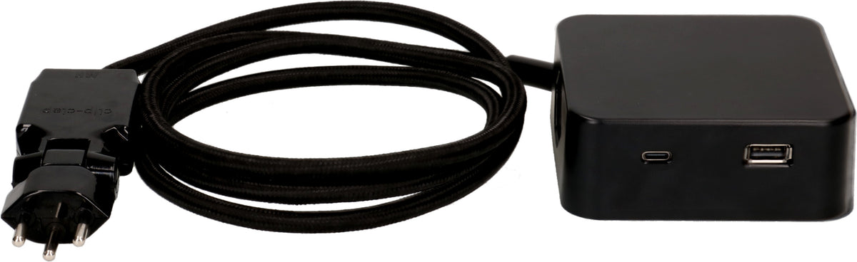 Max hauri split Max Hauri Cube Steckdosenleiste – 3× T13, USB‑A/C, 2 m, mit Schalter, Schwarz