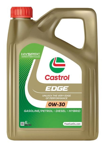 Castrol EDGE Titanium Motoröl 0W-30 – für Benzin-, Diesel- & Hybridmotoren – 4 l