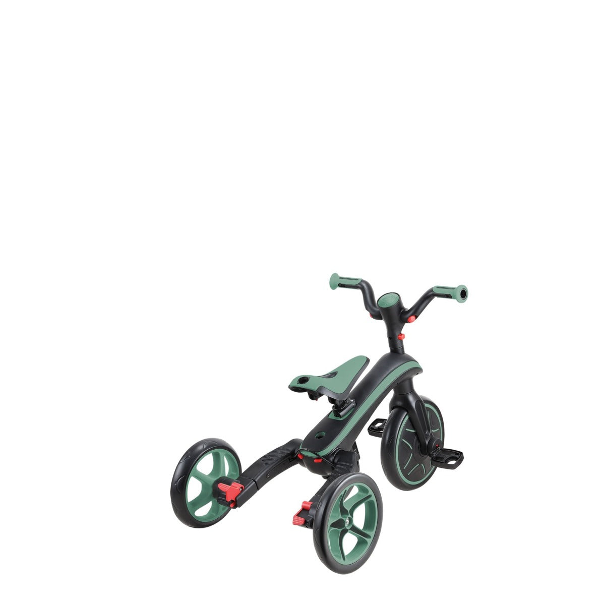 Globber Trike Explorer 4-in-1 Aufsitzlaufrad – Push & Pedal, verstellbarer Sitz, faltbar – 15 kg – Olivgrün