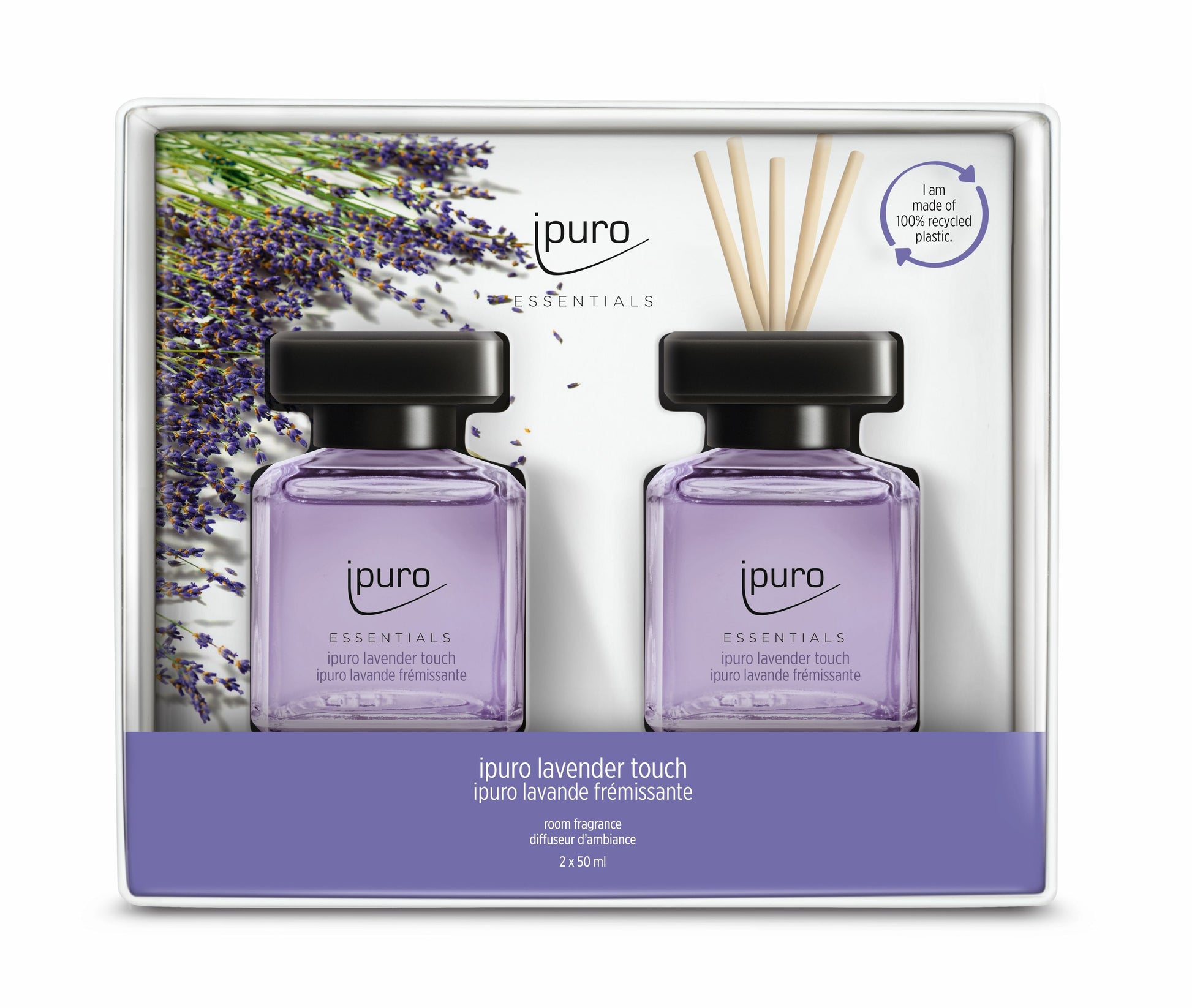 ipuro ESSENTIALS – Geschenkset, Lavendel, 2 × 50 ml