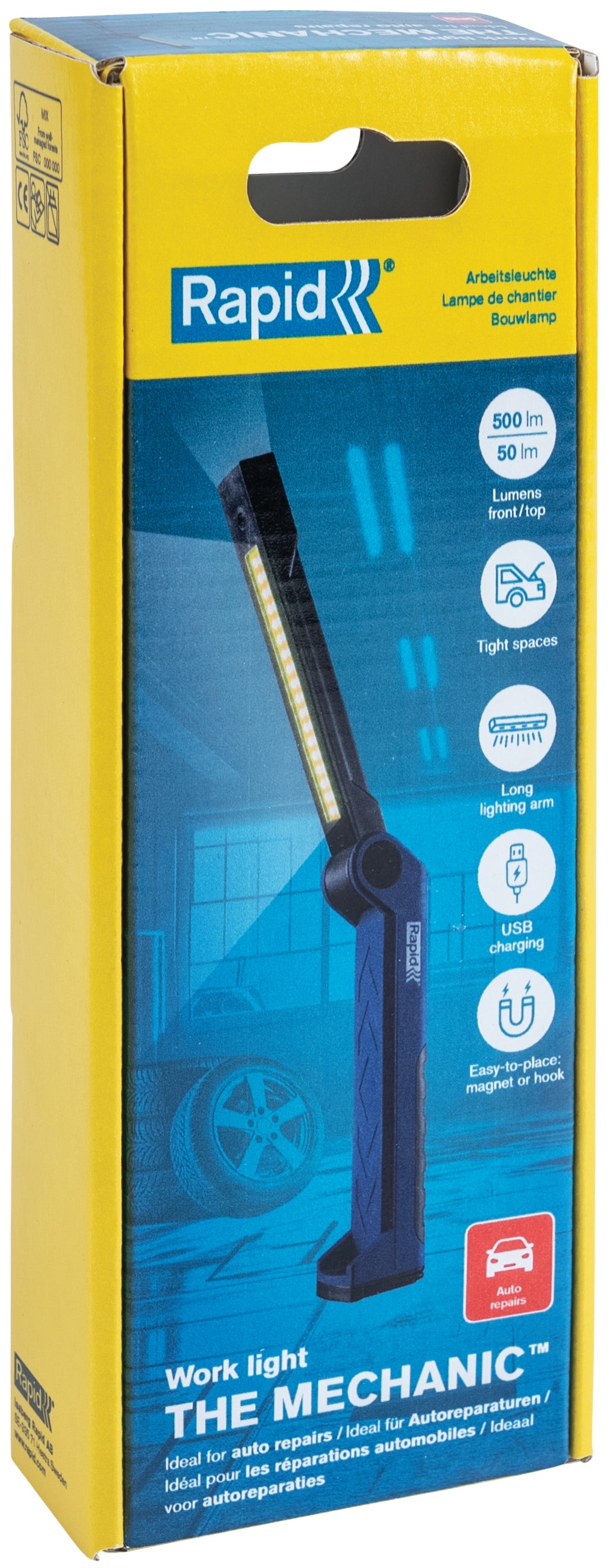 Rapid Arbeitsleuchte 5001733 – 500 lm, 5 W, Akku, dimmbar, IP20 – Blau