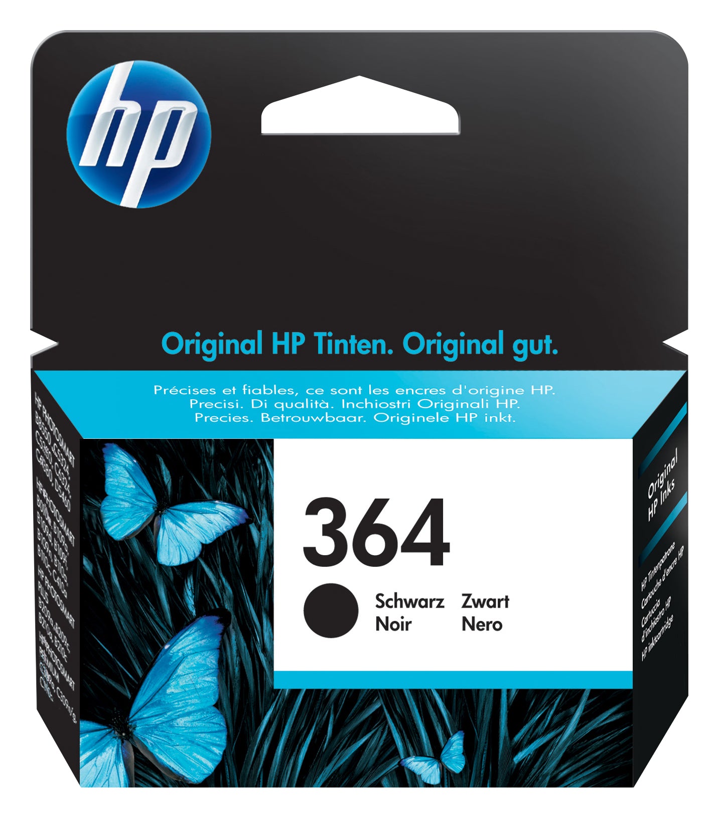 HP 364 Schwarz Tintenpatrone (Original) – 250 Seiten – für HP DeskJet 3522/3524, Photosmart 5522/5524, B210c