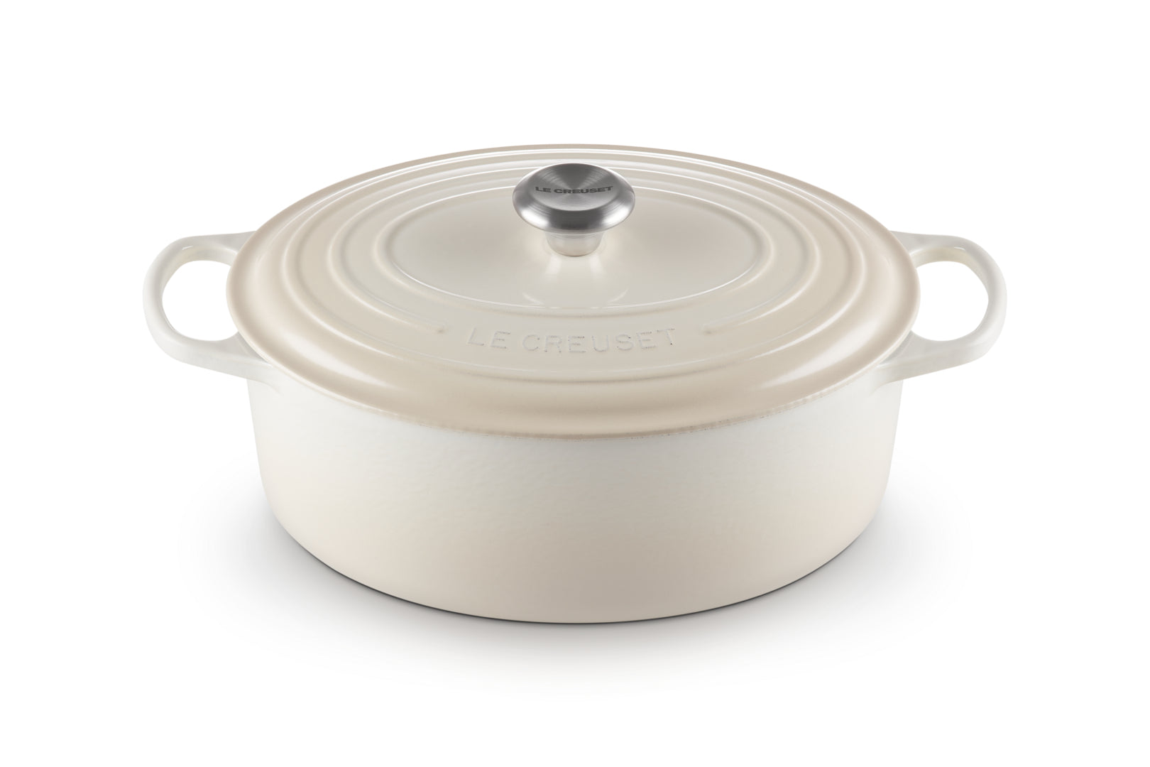 Le Creuset Kochtopf – 6,3 l, Ø 31 cm, Gusseisen, Emaille, für Induktion, Gas, Glaskeramik, Cremefarben