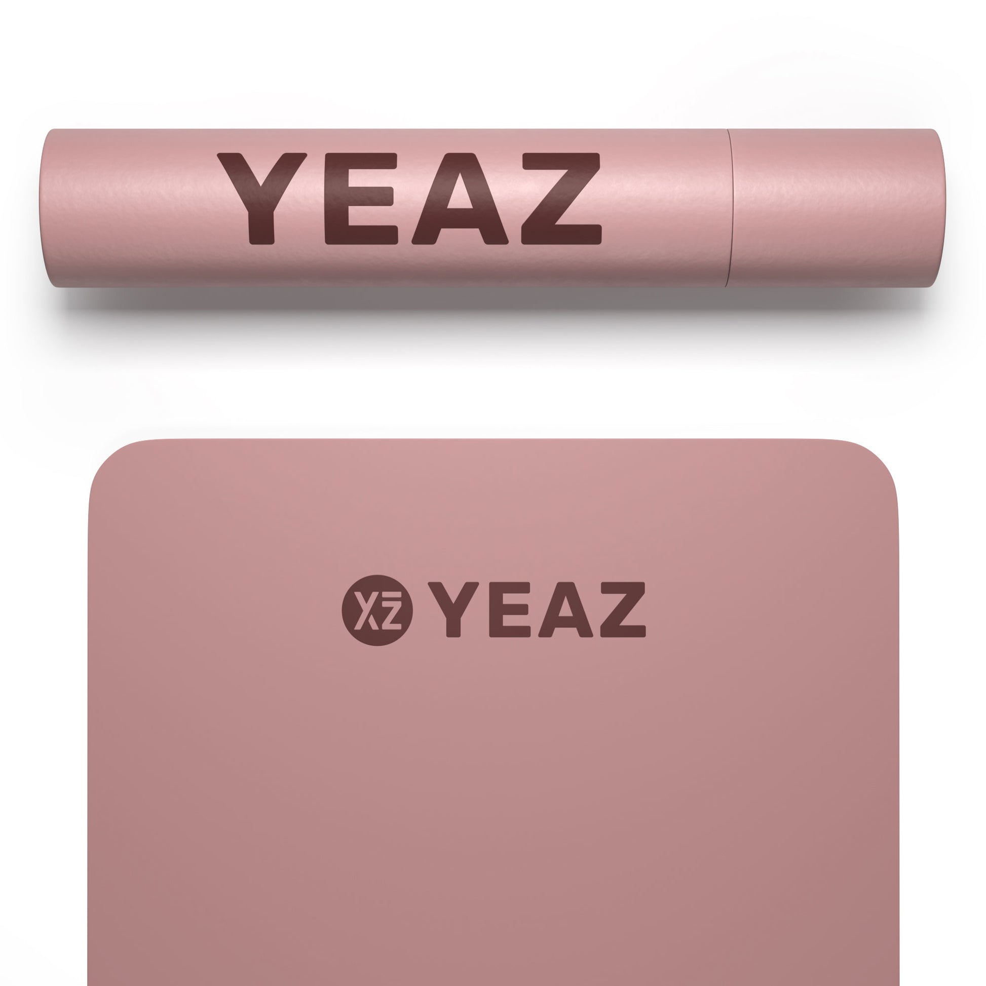 YEAZ Yogamatte Aura – rutschfest, mit Trageriemen – 68 × 188 cm, 0,5 cm – Rosa – PU/Kautschuk