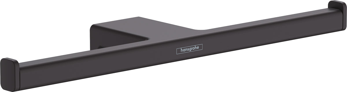 Hansgrohe AddStoris Q – Toilettenpapierhalter – Metall schwarz matt, wandmontiert, für 2 Rollen