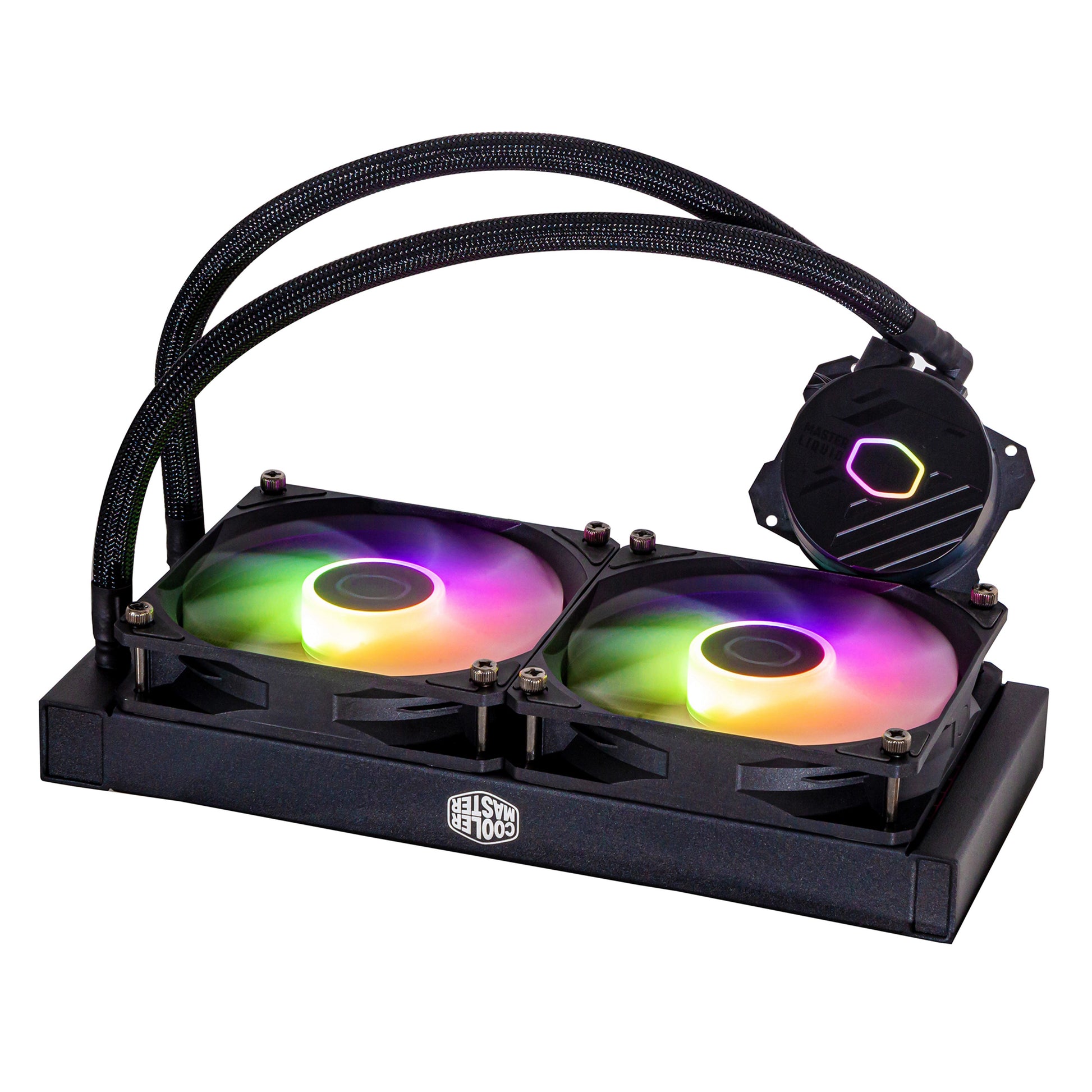 Cooler Master MasterLiquid 240L Core ARGB – Flüssigkeitskühlung – 240 mm, 2×120 mm Lüfter, Schwarz