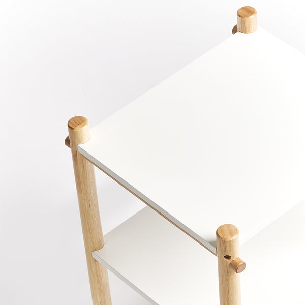 Zeller Present Kinderregal – freistehend – 3 Böden – 35 × 35 × 58,5 cm – weiss/holz – MDF, Gummi – 1 Stk.