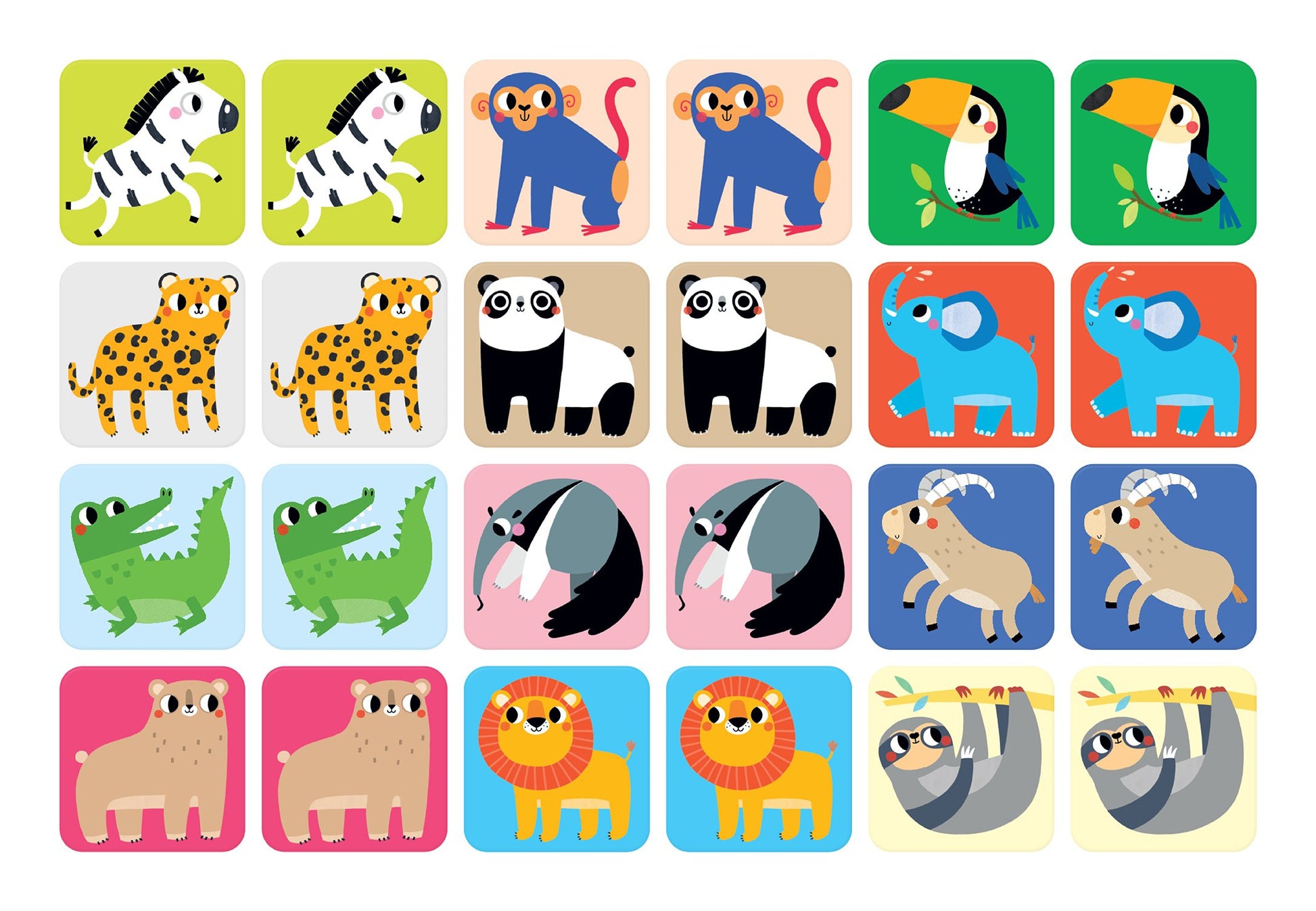 Banana Panda Suuuper Size Memory Wild Animals – Brettspiel, 2–4 Spieler, ab 2 Jahren, 10 Min., mehrsprachig