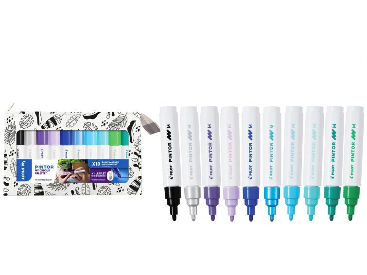 Pilot Pintor Permanentmarker – Rundspitze 1,4 mm – Mehrfarbig, 10er-Set – für Metall