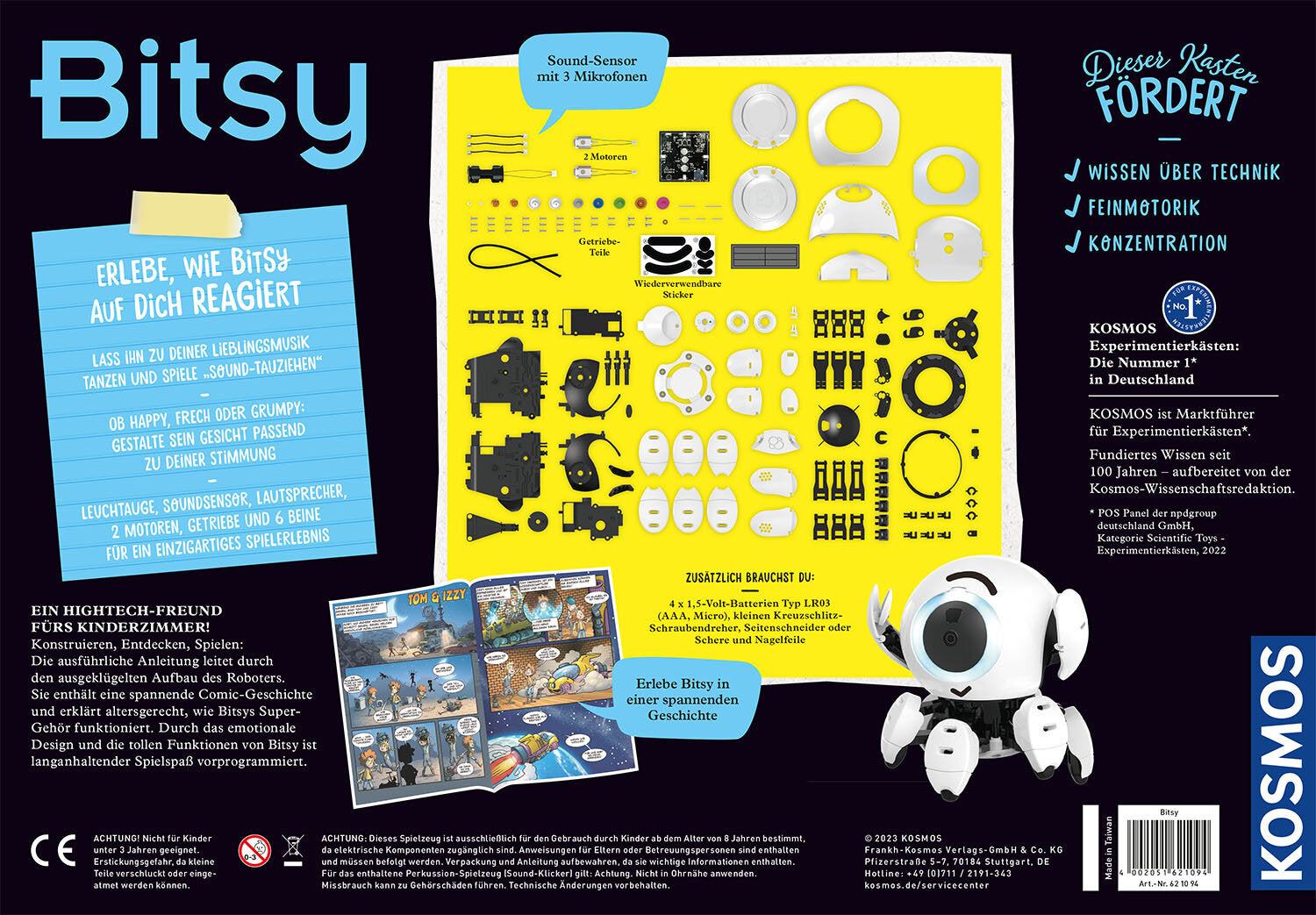 Kosmos Bitsy Konstruktionsspiel – Robotik – Interaktiv, Licht & Ton – 29 × 8 × 41,7 cm – 1 Stück – ab 8 J.