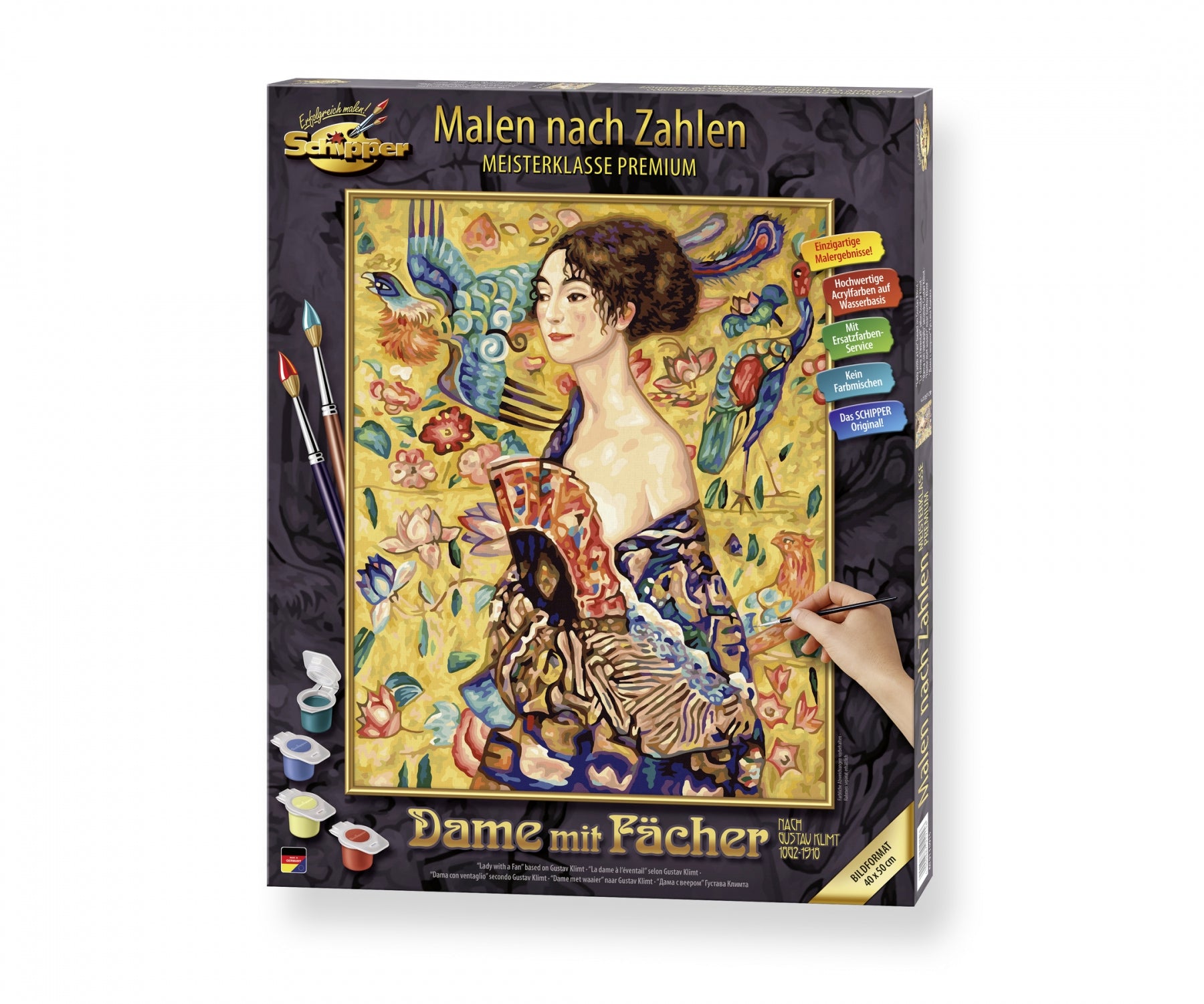 Schipper Malen-nach-Zahlen-Set – Dame mit Fächer – 40 × 50 cm – ab 14 Jahren