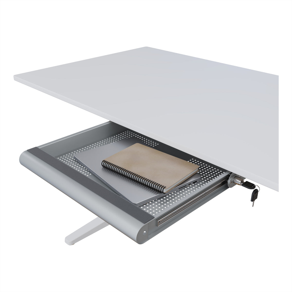 Dataflex Schublade – für Laptops, Tablets und Smartphones, silber
