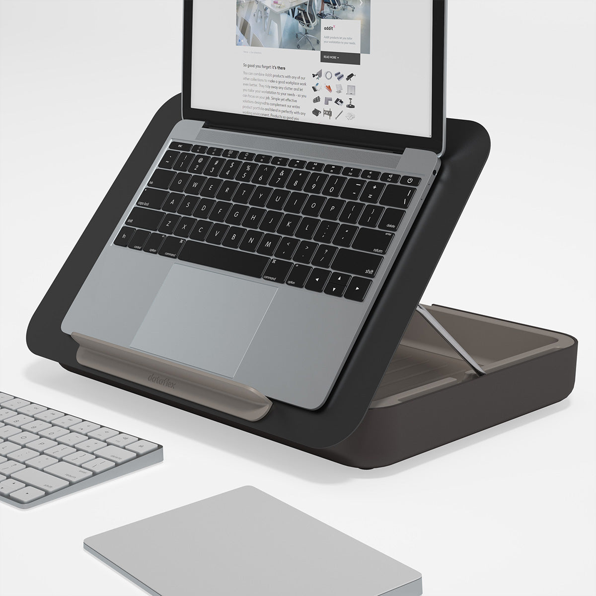 Dataflex Addit Bento Schreibtisch-Organizer-Set – schwarz, Toolbox, Monitorerhöhung, für Notebooks bis 15"