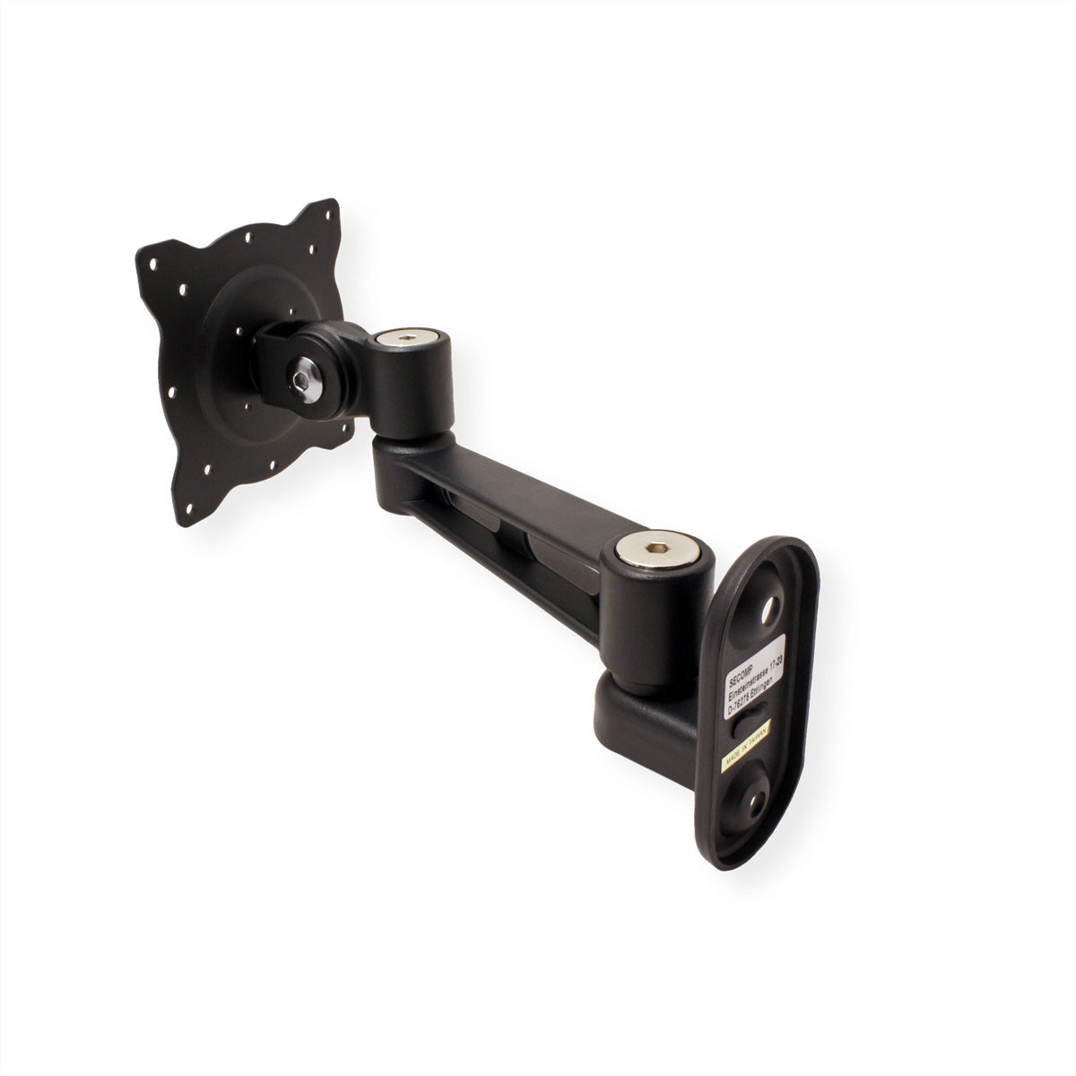 ROLINE Monitor-Wandhalterung – 1 Monitor – bis 32" – VESA 75×75/100×100 mm – bis 10 kg/Monitor – Schwarz