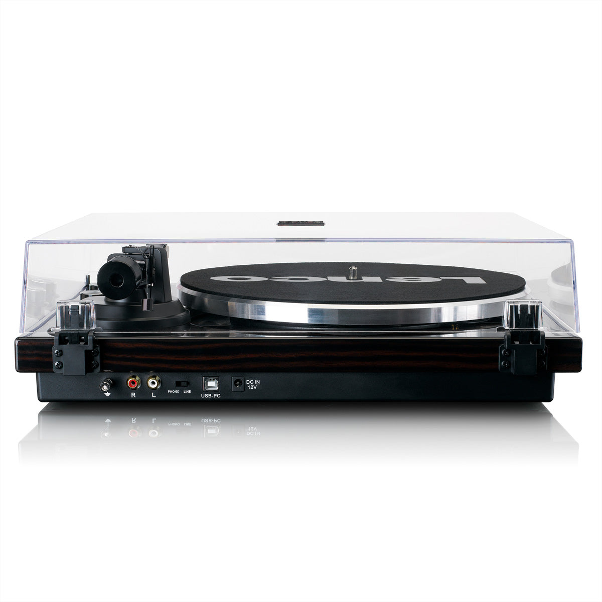 Lenco LBT-189WA – Plattenspieler (Riemenantrieb), Bluetooth, Phono-Vorverstärker, 33⅓/45 U/min – Schwarz/Braun