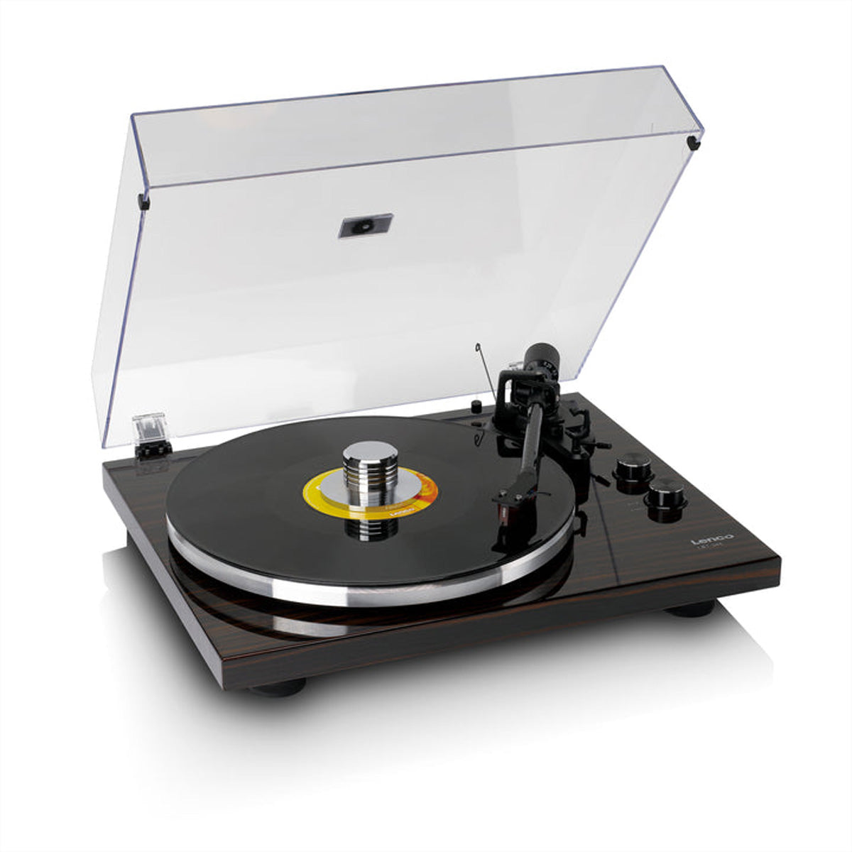 Lenco LBT-345WA – Plattenspieler (Riemenantrieb, manuell), Bluetooth, 33⅓/45 U/min – Walnuss