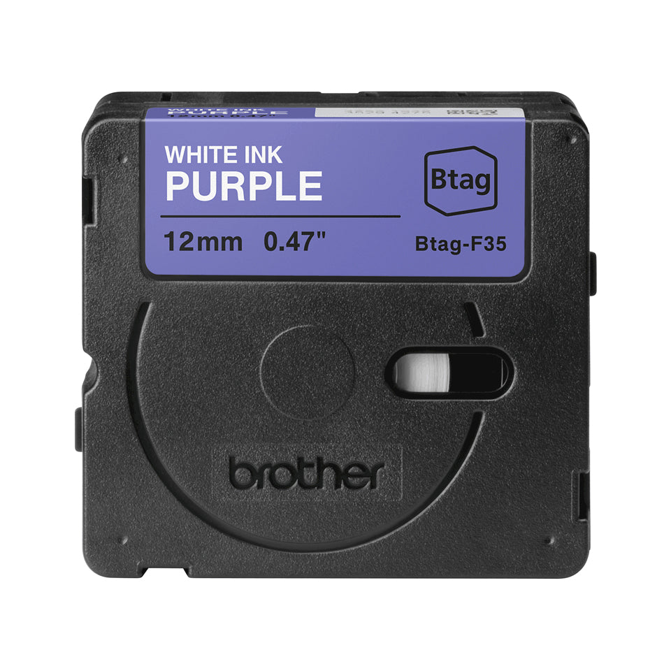 Brother Schriftband – 12 mm × 4 m, violett, weiss