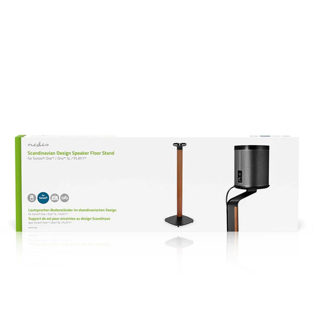 Nedis SPMT5770BN – Lautsprecher-Ständer – für Sonos One, Sonos One SL, Sonos PLAY:1 – 10 kg – schwarz