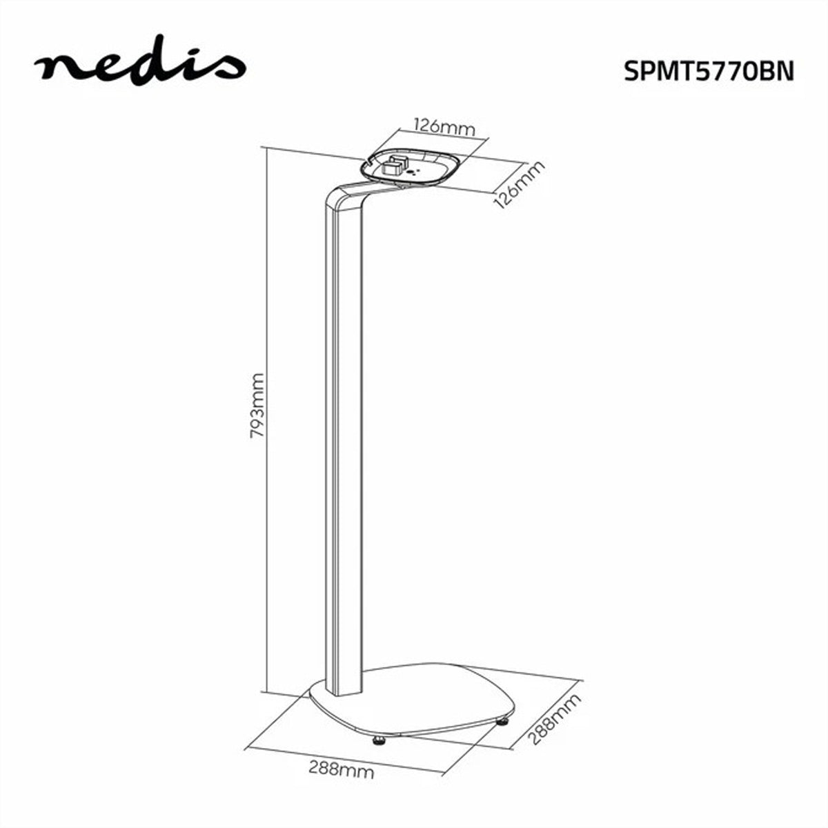 Nedis SPMT5770BN – Lautsprecher-Ständer – für Sonos One, Sonos One SL, Sonos PLAY:1 – 10 kg – schwarz