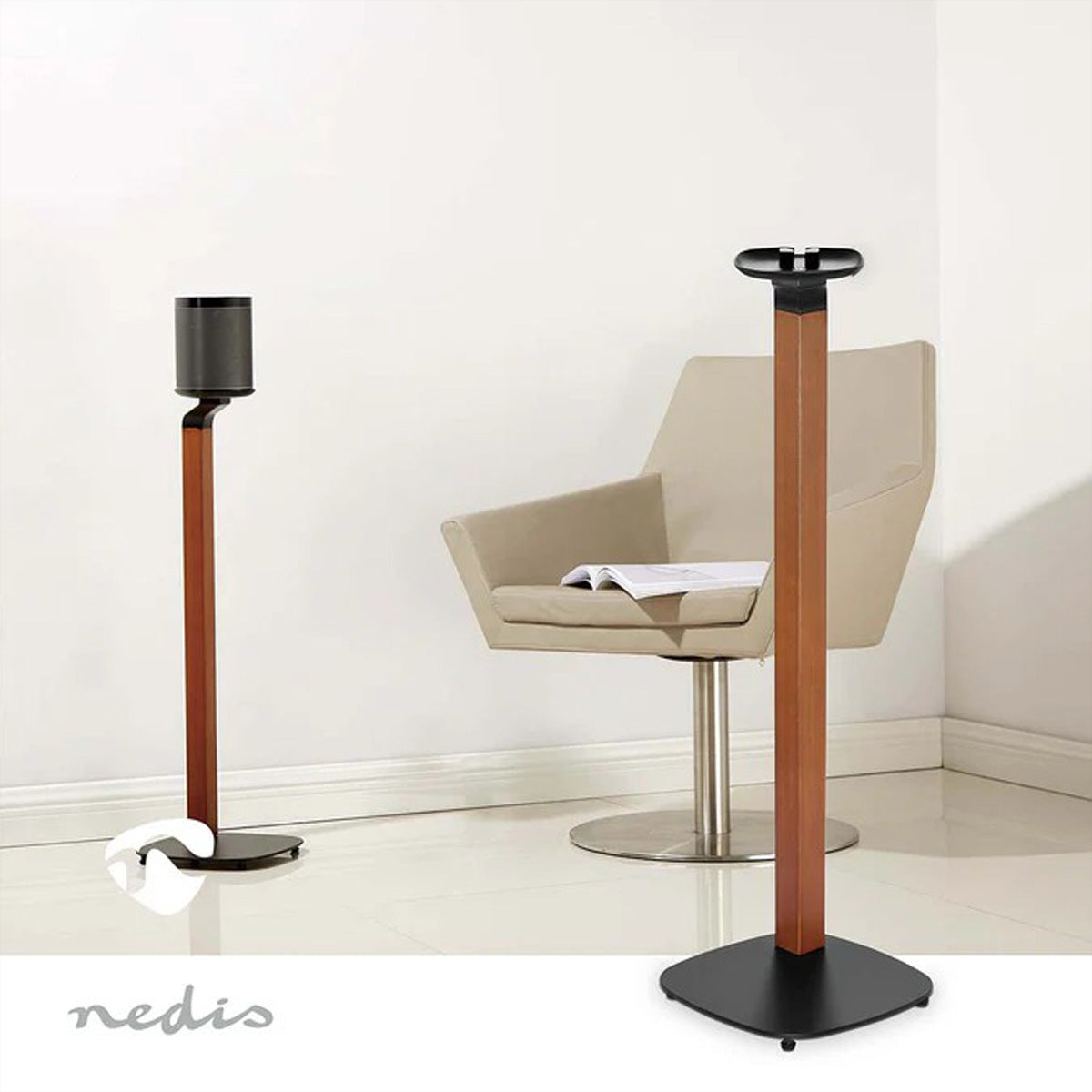 Nedis SPMT5770BN – Lautsprecher-Ständer – für Sonos One, Sonos One SL, Sonos PLAY:1 – 10 kg – schwarz