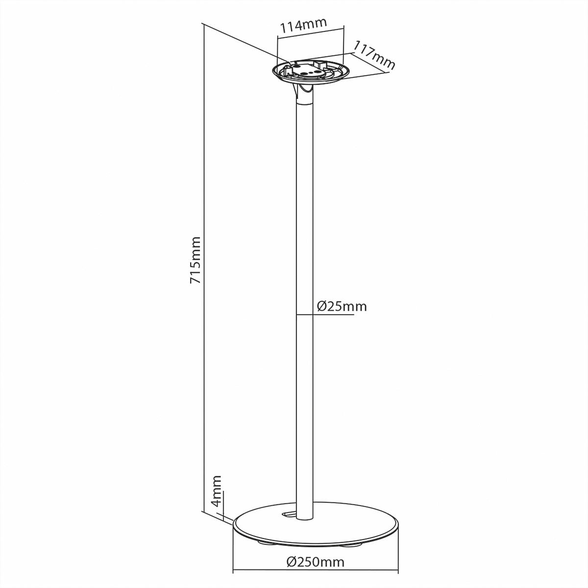Nedis SPMT5850BK – Lautsprecher-Ständer – für Sonos Era100 – 3 kg, integriertes Kabelmanagement – schwarz