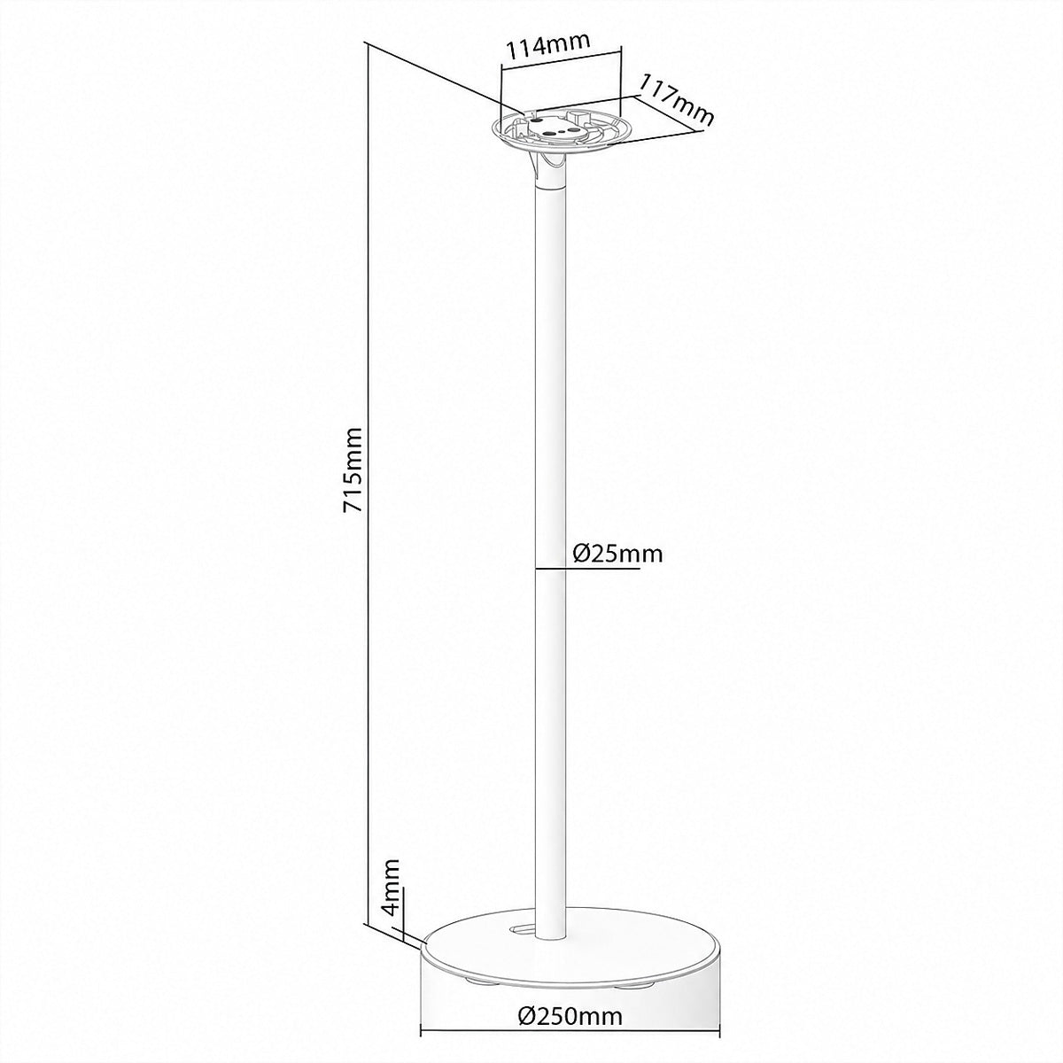 Nedis SPMT5850WT – Lautsprecher-Ständer – für Sonos Era100 – integriertes Kabelmanagement, 3 kg – weiss