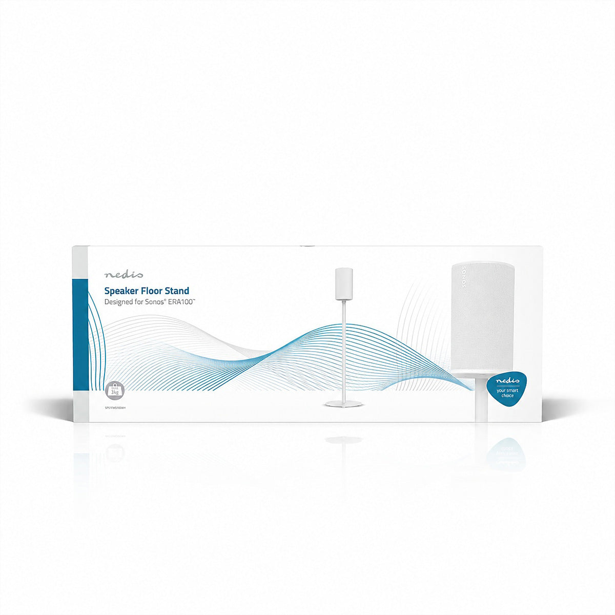 Nedis SPMT5850WT – Lautsprecher-Ständer – für Sonos Era100 – integriertes Kabelmanagement, 3 kg – weiss