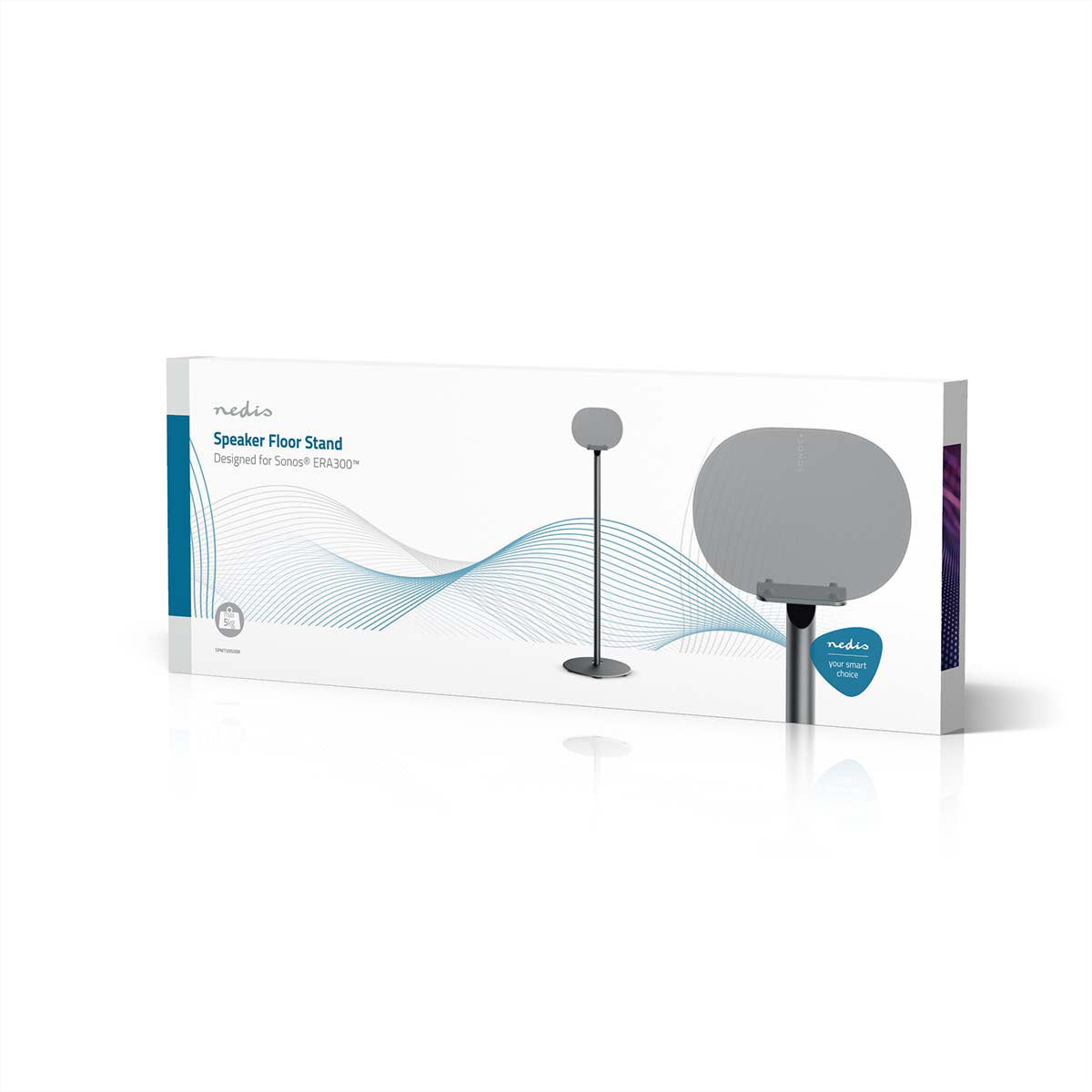 Nedis SPMT5950BK – Lautsprecher-Ständer – für Sonos Era 300 – Höhe 71,5 cm, 5 kg, Kabelmanagement – Schwarz