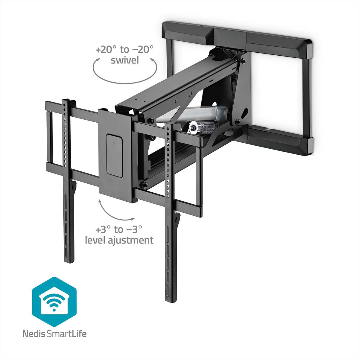 Nedis Wandhalterung – Vollbeweglich – 37–75" – VESA 200×100–600×400 – bis 35 kg, Motorisiert – TVWM5880BK